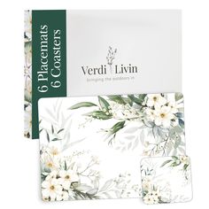 two sheets with white flowers on them and the words, verdt livn