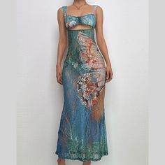 Hollow out butterfly pattern lace tie dye cut out maxi dress Cut Out Maxi Dress, Lace Tie, Cutout Maxi Dress, Tie Dye Maxi Dresses, Tie Dye Maxi, Maxi Dress Green, Butterfly Pattern, Trendy Dresses