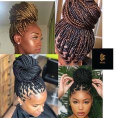 Box Braid Wigs For Black Women, Braided Updos For Wedding, Small Braids Large Parts, Knotless Box Braids Low Bun, Braided Hairstyles Wigs, Bohemian Knotless Braids Updo, 2 Tone Knotless Braids, Top Knot Braid Bun, Feed In Box Braids Hairstyles