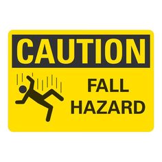 Ensure the safety of your employees and customers with this Lavex safety sign. It clearly indicates areas where the potential for falling is a risk, helping to prevent accidents and promote a safe environment. It features an eye-catching graphic and a bold black banner with the word "Caution" displayed in bright yellow lettering followed by "Fall Hazard" in bold black lettering against a bright yellow background, making it easily visible from a distance and ensuring that it catches the attention of passersby to effectively communicate the potential hazard. Whether you need to mark temporary hazards or designate permanent danger zones, it's a versatile and essential tool for maintaining a safe workplace. Its 14" x 10" size is perfect for being seen without becoming an obstruction, and the r Bright Yellow Background, Road Blocks, Hazard Sign, Safety Awareness, Black Banner, Danger Zone, Floor Decal, Safe Environment, Yellow Background