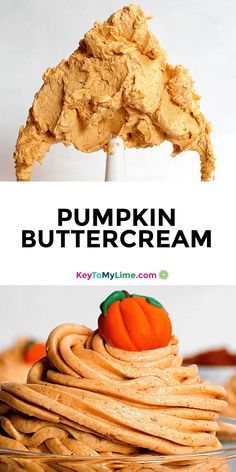 pumpkin buttercream for cookies with text overlay