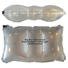 an inflatable pillow is shown with the words big sky international and dreamsphern ultra - light