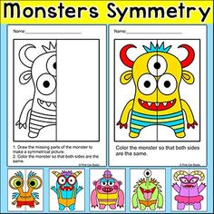 monster themed worksheet for kids to color and cut out the monsters in this book