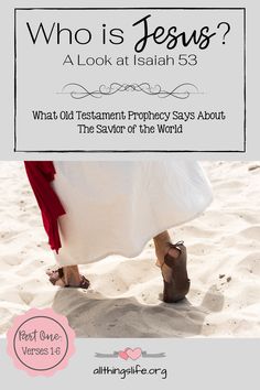 a woman standing in the sand with her feet up and wearing sandals, who is jesus?