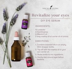 Diy Under Eye Serum, Eye Serum Essential Oils, Diy Eye Serum, Dry Skin Serum, Young Living Recipes, Living Oils Recipes, Dry Skin Acne, Young Living Thieves, Essential Oils For Face