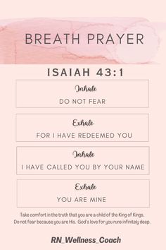 a pink watercolor background with the words, breath prayer and an image of jesus