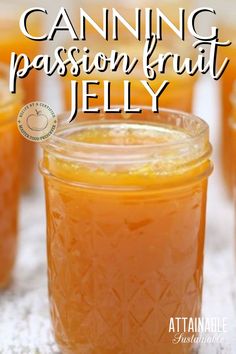 orange jelly in mason jars Papaya Jelly Recipe, Passion Fruit Jam, Homemade Jelly Recipe, Jelly Recipes For Canning, Canning Jelly Recipes, Hawaii Breakfast, Creative Canning, Red Currant Jelly