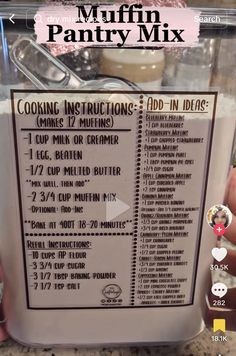 the instructions for making muffins in a blender