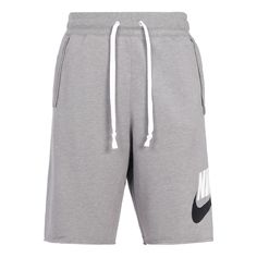 Nike As Nike Sportswear Spe Ft Alumni Short Logo 'Grey' DM6818-029 (Men's/Casual/Shorts/Breathable/Solid Color) Nike Gray Activewear With Built-in Shorts, Gray Short Activewear For Loungewear, Nike Sports Shorts In Gray, Nike Gray Sports Shorts, Sporty Gray Activewear For Leisure, Athleisure Gray Shorts, Gray Relaxed Fit Activewear Shorts, Gray Sports Shorts For Sports Season, Nike Gray Athletic Shorts For Athleisure