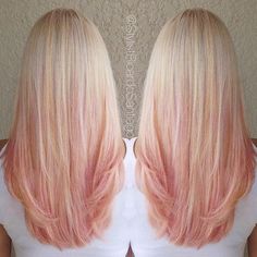 Strawberry-peach sherbet dreams by @stylistricardosantiago #modernsalon Peach Hair, Blonde Roots, Ombré Hair, Rose Gold Hair, Ombre Hair Color, Hair Blonde