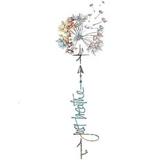 a drawing of a dandelion with the words happy new year written on it