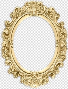 an ornate gold frame on a transparent background