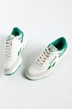 The classic Club C sneakers by Reebok with a leather low-top upper and lace closure. Topped with logo stripe accents to the sides. Finished with a durable rubber outsole.Content + Care. Leather, rubber Spot clean Imported Club C Reebok, Green Reebok, Reebok Classic Club C, Reebok Club C Revenge, Club C Revenge, Things I Want For Christmas, Reebok Club C 85, Club Fashion, Club C 85