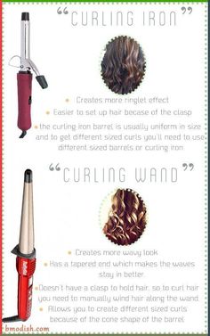 To get a beautiful and luscious curl, I have used both curling wand and curling iron. Both will give great curls, and thus beautiful looks, with the iron having a clip in it, and the wand being the… Curling Iron Vs Wand Curls, Wand Vs Curling Iron, Curling Styles, Curling Wand Tips, Curl Wand, Tin Foil Curls, Hair Wand, Hair In The Wind, Wand Hairstyles