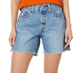 Reposting Because These Didn’t Fit! Levi's, Women's 501 Mid-Thigh Short, Size 29 Side Slits At Hem Nwt Mid Thigh Shorts, Levis Women, Levi Shorts, Jean Shorts, Levi's, Color Blue, Womens Shorts, Women Shopping, Blue