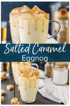 salted caramel eggnog is an easy and delicious dessert that's ready to be eaten