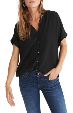 Women's Madewell Central Drapey Shirt, Size X-Small - Black Plus Size Fall Outfit, Plus Size Fall, Outfit Casual, Look Chic, Capsule Wardrobe, Plus Size Fashion, Madewell, Chic Style, A Woman