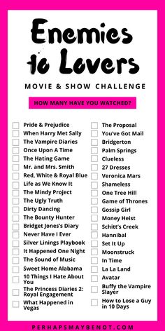 the movie and show challenge is shown in pink