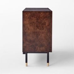 the sideboard is made out of wood and metal