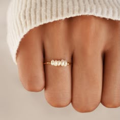 Discover the beauty of freshwater pearls with this simple and elegant ring. A unique twist to a timeless must-have, this pearl ring is like no other. Waterproof & Tarnish-Free 18K Gold plated Titanium steel Natural freshwater pearl Hypoallergenic, lead & nickel free US/Canada Ring Size UK/AU Ring Size Inside Diameter (mm) 5 J 15.7mm 6 L 16.6mm 7 N 17.2mm 8 P 18.1mm 9 R 19.1mm 10 T 19.7mm If you aren't in LOVE with your purchase, please let us know within 30 days of receiving your item, and you'l Jewelry Promo, Forever Ring, Rings Beautiful, Gold Gallery, Freshwater Pearl Ring, Classy Jewelry, Jewelry Lookbook, Elegant Ring, Girly Jewelry