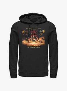 Star Wars Episode I: The Phantom Menace Wide 25th Anniversary Poster Hoodie Pixar Coco, Hoodies Black, Disney Hoodies, The Phantom Menace, Loungefly Disney, Disney Lilo, Star Wars Episodes, Neon Color, Sweaters And Jeans