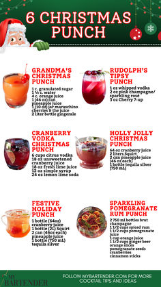 Christmas Punch Recipes Homemade Christmas Drinks, Red Sleigh Sparkler Punch, Red Christmas Drink, Sismas Party, Christmas Batch Drinks, Spiked Christmas Drinks, Hot Christmas Drinks Nonalcoholic, Christmas Punch Board, Christmas Alcoholic Drinks For A Crowd