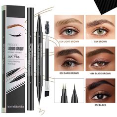 Light Brown Eyebrows, Curved Eyebrows, Sparse Eyebrows, Black Eyebrows, Waterproof Eyebrow Pencil, Brown Eyebrows, Filling In Eyebrows, Eyebrow Pen, Brow Pen