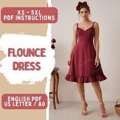 This downloadable PDF sewing pattern offers immediate access. You can conveniently print it on standard US letter (8.5" x 11") paper using your home printer and join the pages by taping. Alternatively, an A0 size file is included for printing at a copy shop. The pattern includes English instructions. Tailored for Women's sizes XS to 5XL in the US, this pattern accommodates a diverse range of body sizes. It's ideally suited for woven fabrics like cotton, linen, or muslin, with seam allowance alre Easy Dresses To Sew, Pattern Bridesmaid Dress, Strap Dress Pattern, Formal Summer Dress, Bridesmaid Dress Pattern, Summer Dress Sewing Pattern, Summer Dress Sewing, Patterned Bridesmaid, Patterned Bridesmaid Dresses