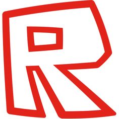 the letter r is made up of red letters and white lettering on a white background