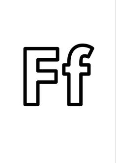 the letter f is shown in black and white