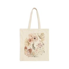 This 100% cotton bag comes in one size perfect for everyday wear. It's durable and will last for years. The bag features 20" handles (made from the same canvas), making it easy to carry even with a week's worth of shopping. Features wild flowers, floral design  - 100% cotton canvas - 15" x 16" - Heavy fabric (12 oz/yd² (406.9 g/m - Sewn-in label Tote Aesthetic, Aesthetic Bag, Flower Tote Bag, Floral Toile, Flower Tote, Floral Tote Bag, Aesthetic Bags, Canvas Making, Cute Tote Bags