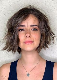 #wigsbuy #ShortBob Messy Layered Human Hair Wavy Lace Front Wig 12 Inches Messy Wavy Hair, Kort Bob, Wavy Bob Hairstyles, Short Wavy Hair, Trending Hairstyles, Bob Haircuts, Formal Hairstyles, Short Bob Hairstyles