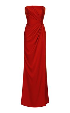 Strapless Draped Dress, Red Fitted Gown, Luxury Red Fitted Silk Dress, Elegant Red Draped Dress, Red Silk Pre-draped Evening Dress, Rasario Red Dress, Luxury Pre-draped Red Maxi Dress, Event Dresses, Ball Dresses