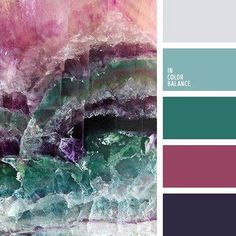 an abstract painting with green and purple colors