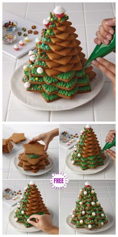 there is a christmas tree made out of cookies