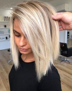 Combover Hairstyles, Blonde Toner, Blonde Lob, Tousled Hair, Asymmetrical Cut, Lob Haircut, Blonde Hair Color