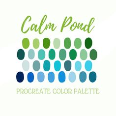 the logo for calm pond procreate color palette