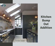 the kitchen bump out addition has been designed to match the color scheme in the room