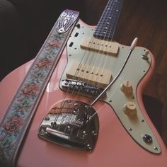 Electric Guitar, Guitar, Band, Floral, Pink, Design