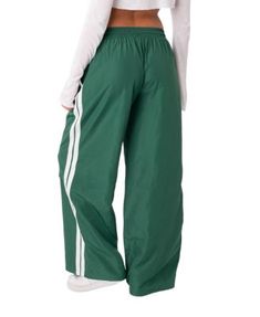 Edikted Fauna Nylon Track Pants Nylon Sports Trousers, Green Nylon Sports Pants, Green Nylon Sport Pants, Full-length Nylon Athleisure Pants, Full Length Nylon Athleisure Pants, Nylon Wide Leg Parachute Pants For Sports, Sporty Nylon Cargo Pants, Wide Leg Nylon Parachute Pants For Sports, Wide-leg Sports Bottoms For Spring