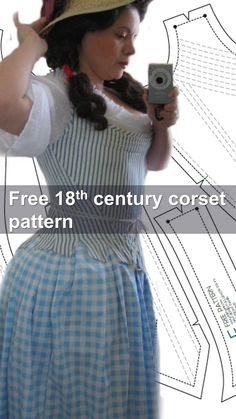 18th Century Corset Pattern, Corset Patterns, Colonial Clothing, Historical Garments, 1820s Fashion, Historical Sewing, 18th Century Dress, Lingerie Patterns, 18th Century Costume