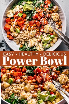 a bowl filled with healthy and delicious power bowls