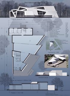 an architectural diagram shows the various sections of a house and its surrounding area, including two levels