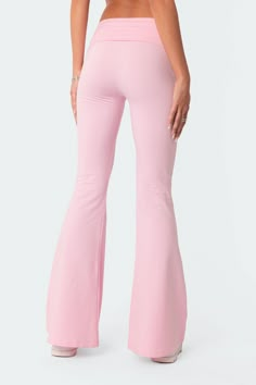 PRODUCT INFO Flared Leggings Wide waistband Cotton, Spandex Model wears size S Model height is 5'9 Item care: Wash with similar color Light Pink Flare Leggings, Pink Flared Leggings Outfit, Pink Flared Leggings, Cute Pink Clothes, Pink Flare Leggings, Pink Sets, Light Pink Leggings, Pink Pant, Leggings Colorful