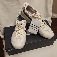 Brand New In Box With Tags. Onitsuka Tiger Shoes, Tiger Shoes, Asics Shoes, Onitsuka Tiger, Shoes Color, Womens Shoes Sneakers, Blue White, Shoes Sneakers, Color Blue