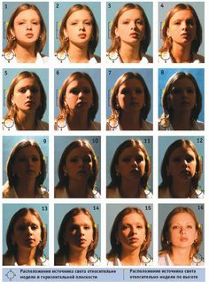 a woman's face is shown in twelve different ways, including the upper half and lower half