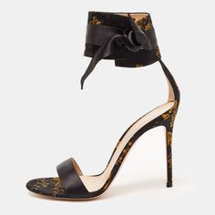 These Sandals Will Frame Your Feet In A Smart Manner. Crafted From Quality Materials, They Display A Classy Design And Comfortable Insoles. Rossi Shoes, Classy Design, Open Toe Sandals, Toe Sandals, Jacquard Fabric, Gianvito Rossi, Black N Yellow, Women's Shoes Sandals, Ankle Strap