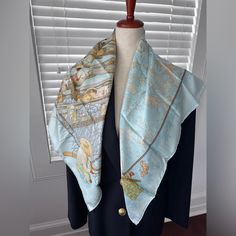 Excellent Condition, Rare. Hermes Blue, Hermes Accessories, Scarf Silk, Silk Scarves, Scarf Wrap, Scarf Accessory, Color Blue, Women Accessories, Silk