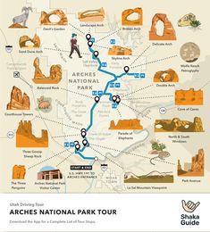 the arches national park tour map