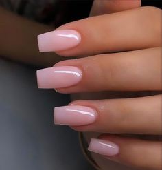 These nails showcase a pinkish hue that is both delicate and eye-catching. The long coffin shape adds drama and elegance, making this design perfect for those who love to make a statement with their nails. The glossy finish enhances the overall look, making it a standout choice for any event.   Photo credit by: @fedemorronenails Acrylic Nails Nude, Natural Acrylic Nails, Kutek Disney, Milky Nails, Beige Nails, Simple Acrylic Nails, Classy Acrylic Nails, Short Square Acrylic Nails, Acrylic Nails Coffin Short